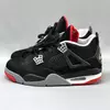 Nike Air Jordan 4 - Preto, Branco e Vermelho