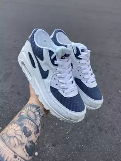 Nike Air Max 90 - Branco com Azul na internet