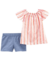 Conjunto Infantil Menina Blusa Linho Carter's