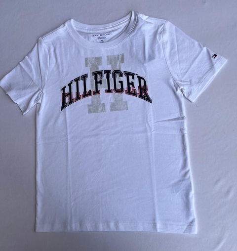 Camiseta Infantil Menino Branca Logo Tommy Hilfiger