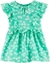 Vestido Infantil Menina Viscose Com Calcinha Verde Agua Floral Carter`s - comprar online