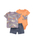 Conjunto Infantil Menino Camiseta Dinossauros Kit Com 3 Peças Carter's