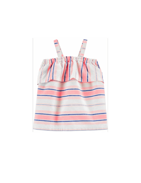Blusa Infantil Menina Alcinha Listrada Linho Carter's