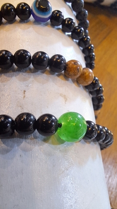 Pulsera piedra verde, artesanal en internet