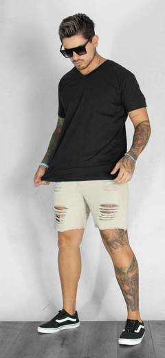 Bermuda Elastizada Beige