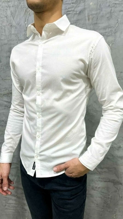Camisa Lisa cuello ingles blanca