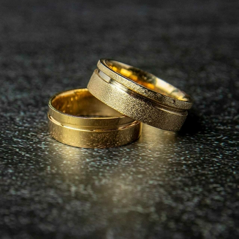 Alianças c/ friso na lateral - 6 milímetros