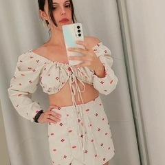 Cropped Malu Amarração Frontal na internet