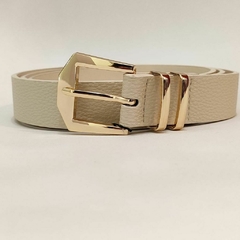 Cinto Off-White com Fivela Dourada - comprar online