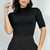 Blusa Gola Alta Com Manga Tshirt Elegante Casual Feminina