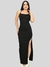 Vestido Feminino Canelado Longo Costa Nua com Fenda Lateral Elegância e Sensualidade na internet