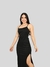 Vestido Feminino Canelado Longo Costa Nua com Fenda Lateral Elegância e Sensualidade - loja online