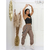 Calça Jogger Cargo Feminina Tactel com Suspensório e Bolsos Laterais - Dropshops