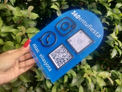Qr semicírculo azul - MK acrilicos