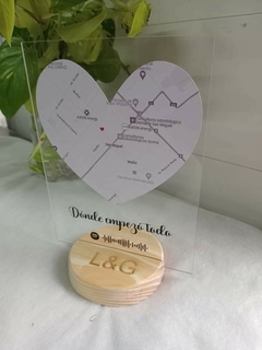 Cuadro Spotify corazon-ubicacion 20x15 cm