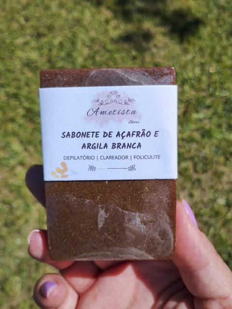 Sabonete de Açafrão com Argila Branca - depilatório/clareador