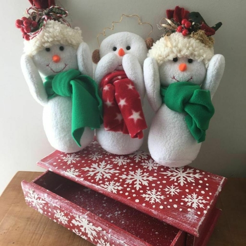 Trio de Bonecos de Neve