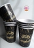 Vaso polipapel Feliz Cumple negro x 10 UND