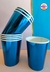 Vaso papel metalizado azul x 10 UND