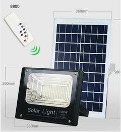 Reflector Led Con Panel Solar Incluido 100w Luz Fría Etheos