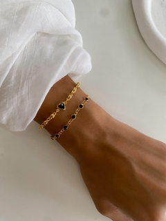 Pulseira Coração Preto
