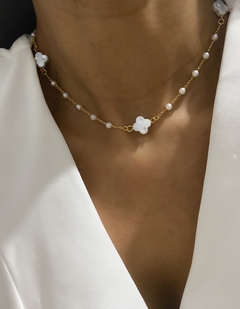 Chocker Trevo Pérola