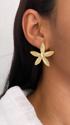 Brinco Flor G Folheado