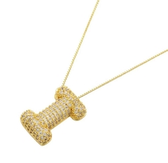 Imagem do Colar Letra Bubble Cravejada