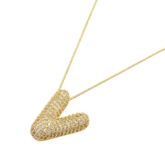 Colar Letra Bubble Cravejada