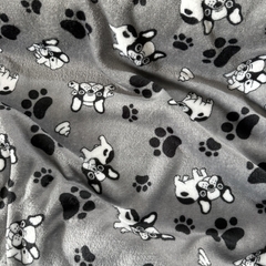 MICROPOLAR SOFT perros fondo gris - comprar online