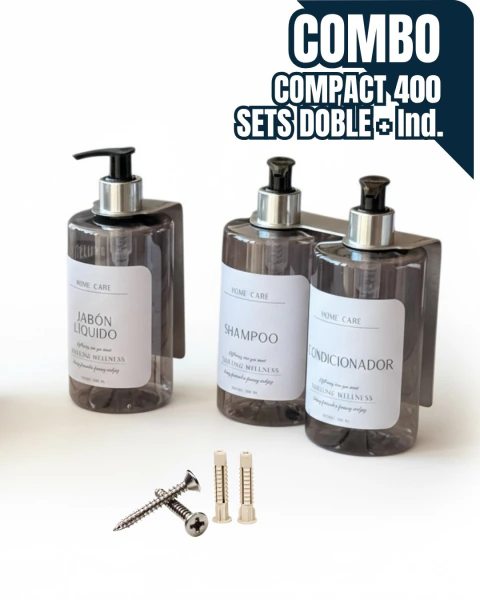 COMBO COMPACT 400 Dispenser Inoxidable DOBLE + VANITORY