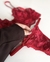 Conjunto Whisper Vermelho em Renda Bicolor e Calcinha Fio com Regulagem na internet