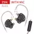 KZ-ZSN Híbrido Em Fones De Ouvido, Monitor De Cancelamento De Ruído, HiFi Musi