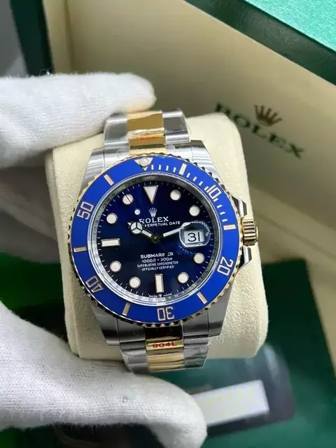 Rolex Submariner Misto Azul 18k na caixa