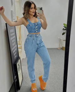CalçaTrícia Jeans Claro - Tam. G - comprar online