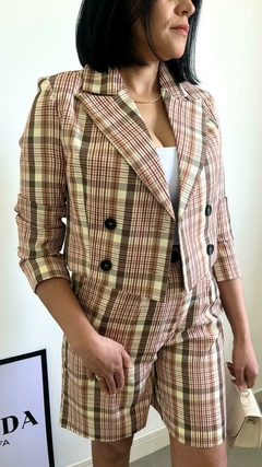 Imagem do Blazer Croped Xadrez Alfaiataria Dany