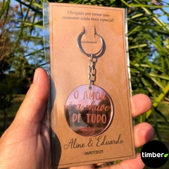 Chaveiro de Acrílico Espelhado Para Lembrancinhas de Casamento Personalizadas - comprar online