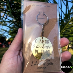 Chaveiro de Acrílico Espelhado Para Lembrancinhas de Casamento Personalizadas