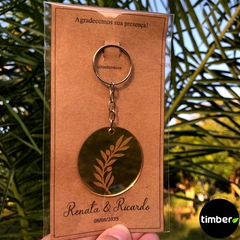 Chaveiro de Acrílico Espelhado Para Lembrancinhas de Casamento Personalizadas - Timber Decor