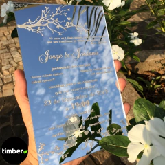 Convite Personalizado de Acrílico Espelhado - Timber Decor