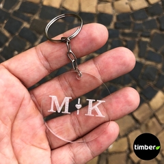 Chaveiro Personalizado - Iniciais - Acrílico Transparente - comprar online