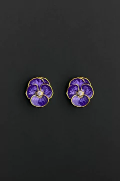 Mini Violet pansy earrings