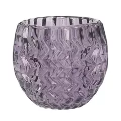 Conjunto De Castiçais De Vidro Lilas 6 Pçs