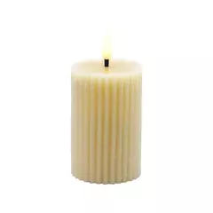 VELA DECORATIVA COM LED EM CERA COR BEGE