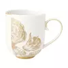 CANECA GRANDE GOLDEN FLOWERS - ROYAL WHITE PIP STUDIO