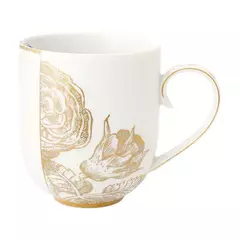 CANECA GRANDE GOLDEN FLOWERS - ROYAL WHITE PIP STUDIO