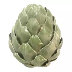 Pinha Decorativa De Cerâmica Verde