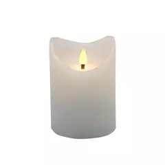 VELA DECORATIVA COM LED EM CERA COR BRANCA