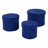 CONJUNTO DE CAIXA DE VELUDO AZUL - 3 PCS