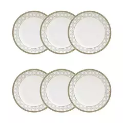 1 CJ. C/ 06 PRATOS SOBREMESA 22 CM - MAIL ORDER PALHINHA BRASILEIRA